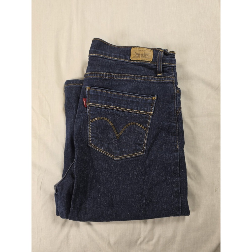Levi's 512 Perfectly Slimming Capri Jeans Womens 10 Blue Med Wash Stretch Denim